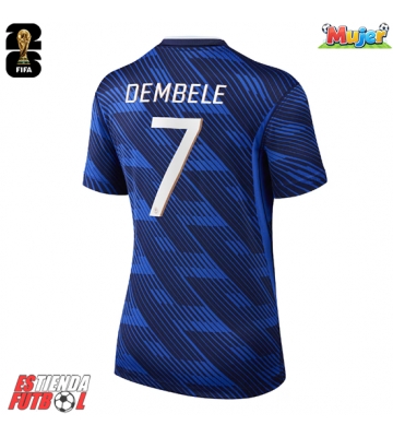 Francia Ousmane Dembele #7 Primera Equipación Mujer Mundial 2026 Manga Corta